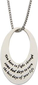 img 3 attached to 💪 Inspiring Necklace for Women - Overcoming Tough Days, Mantra Inspirational Daily Reminder Necklaces, Motivational Jewelry & Gifts, 18