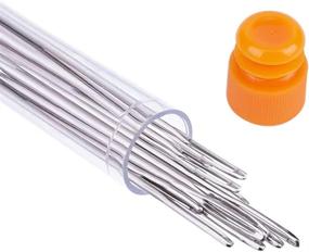 img 2 attached to Large Eye Sewing Needles Set - 23 PCS 2.36in Sharp Needles for Sewing, Leather, and Embroidery, Stainless Steel Yarn Knitting Needles - Complete with 3.3in Plastic Bottle for Easy Storage