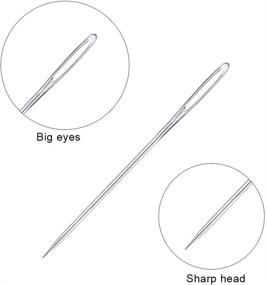 img 1 attached to Large Eye Sewing Needles Set - 23 PCS 2.36in Sharp Needles for Sewing, Leather, and Embroidery, Stainless Steel Yarn Knitting Needles - Complete with 3.3in Plastic Bottle for Easy Storage