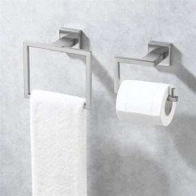 img 4 attached to 🚽 Modern Wall Mount Toilet Paper Holder and Towel Ring Set - KES Bathroom Accessories, Brushed Finish, Rustproof SUS304 Stainless Steel, 2-Piece, LA242-21