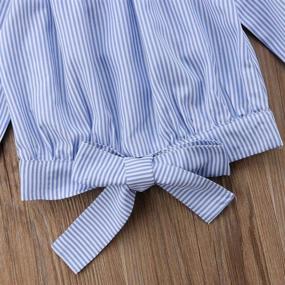 img 1 attached to Fepege Little Shoulder Stripes Girls' Tops, Tees & Blouses Outfits