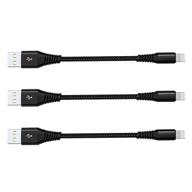 🔌 apple mfi certified short iphone charging cable - fast charging nylon braided cord (3 pack 8 inch), compatible with iphone 12/11/xs/xr/x/8/7/6/se/ipad/airpods logo