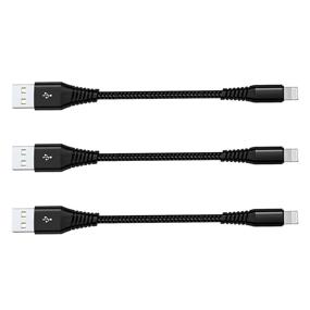 img 4 attached to 🔌 Apple MFi Certified Short iPhone Charging Cable - Fast Charging Nylon Braided Cord (3 Pack 8 Inch), Compatible with iPhone 12/11/Xs/Xr/X/8/7/6/SE/iPad/Airpods