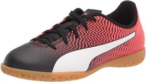 img 4 attached to PUMA RAPIDO Soccer White Red Blast Gum Girls' Shoes