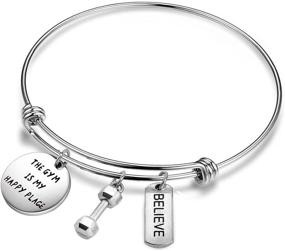 img 4 attached to 🏋️ Happy Place Gym Bracelet: Fitness Jewelry for Motivation and Workout Gift