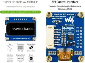 img 3 attached to 📺 Bicool 1.3" OLED-модуль - черно-белый - разрешение 64×128 - встроенный драйвер SH1107 - интерфейс SPI / I2C - совместим с Arduino/Raspberry Pi/STM32