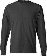 hanes sleeve beefy t shirt smoke: superior men's clothing and shirts for style and comfort logo