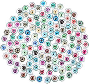 img 4 attached to 🐉 Exquisite Collection: PH PandaHall 12mm Evil Eye Glass Cabochons - 120pcs 30 Styles Dragon Eyes Cat Owl Eye Flatback Half Round Dome Cabochons - Perfect for Halloween Cameo Photo Pendant Jewelry Making