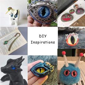 img 3 attached to 🐉 Exquisite Collection: PH PandaHall 12mm Evil Eye Glass Cabochons - 120pcs 30 Styles Dragon Eyes Cat Owl Eye Flatback Half Round Dome Cabochons - Perfect for Halloween Cameo Photo Pendant Jewelry Making