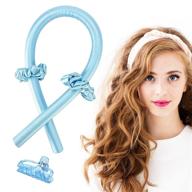 🌀 heatless curling rod headband for long hair - silk ribbon, no heat curls, diy hair styling tools for women and girls with two scrunchies and claw logo