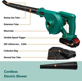 img 3 attached to 🍃 Kinswood 20V 2.0A Cordless Lithium-ion 12-in-1 Blower Vacuum - Ideal for Leaf Blowing and Dust Vacuuming