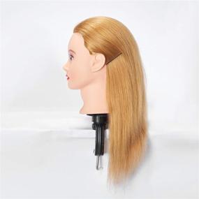 img 1 attached to 💇 Mannequin Head Hairlink 20-22'' : Парикмахерская кукла из человеческих волос для косметологического обучения с подставкой (6611W2714H)