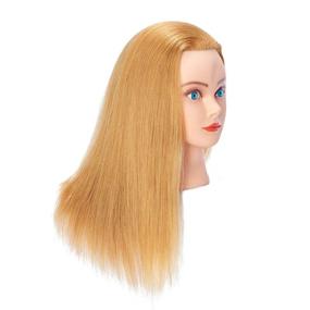 img 3 attached to 💇 Mannequin Head Hairlink 20-22'' : Парикмахерская кукла из человеческих волос для косметологического обучения с подставкой (6611W2714H)