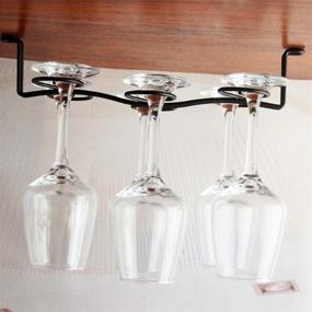 img 1 attached to Buytra Stemware Holder for Home Bar Under Cabinet, Holds up to 6 Wine Glasses