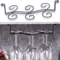 buytra stemware holder for home bar under cabinet, holds up to 6 wine glasses логотип