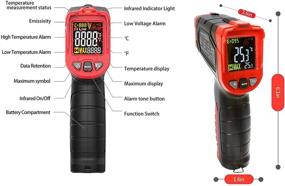 img 3 attached to 🌡️ Matrix MTM-302 Infrared Thermometer: Non-Contact Laser Temperature Gun -58°F to 1256°F (-50°C to 680°C) - Red and Black