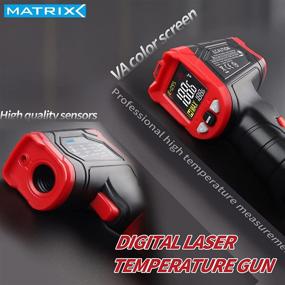 img 2 attached to 🌡️ Matrix MTM-302 Infrared Thermometer: Non-Contact Laser Temperature Gun -58°F to 1256°F (-50°C to 680°C) - Red and Black