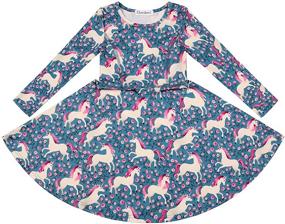 img 2 attached to Christmas Printed Casual Twirly Girls' Clothing and Dresses by Quedoris