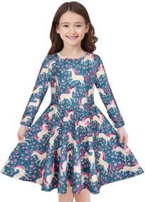 img 3 attached to Christmas Printed Casual Twirly Girls' Clothing and Dresses by Quedoris