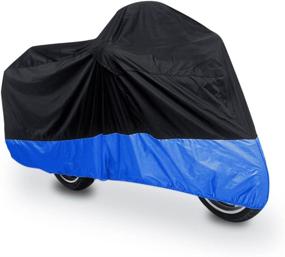 img 4 attached to 🛵 uxcell L 180T Rain Dust Protector Black Blue Scooter Motorcycle Cover - 86 Inches - Honda Compatible