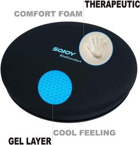 img 2 attached to 🪑 Sojoy iGelComfort Deluxe Gel Swivel Seat Cushion with Memory Foam - Ergonomic & Comfortable Seat Support (13.5X13.5X1.75)