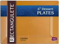 premium heavyweight copper-gold rectangle dessert plates with border - 20 count, perfect for parties, weddings, and events - disposable tableware logo