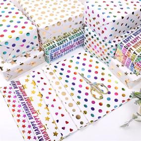 img 3 attached to 🎁 Vibrant MAMUNU 6 Folded Sheets Gift Wrapping Paper - Multicolor Birthday Wrapping Paper for Women and Men - Ideal for Birthdays & Parties - 50CM X 70CM (Multicolor and Gold)