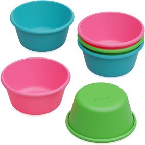 img 4 attached to 🧁 Bakerpan Silicone Mini Cake Pan: Set of 6 Large Muffin Cups, 3 1/2 Inch Baking Cups for Perfect Treats