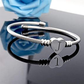 img 1 attached to MUERDOU Initial Bracelet: Elegantly Crafted Alphabet Bracelets for Stylish Girls' Jewelry Collection