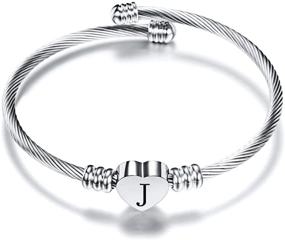 img 4 attached to MUERDOU Initial Bracelet: Elegantly Crafted Alphabet Bracelets for Stylish Girls' Jewelry Collection