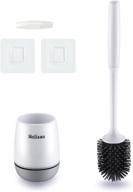 🚽 toilet bowl brush with holder for bathroom toilet - wall-mounted and floor-to-ceiling dual purpose. gray and white design. logo