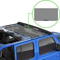 🚙 alien sunshade jeep wrangler jl & jlu (2018-2021) – front mesh sun shade: uv blocking, wind & noise protection - gray bikini jlkini top cover for sport, sport s, sahara, rubicon logo