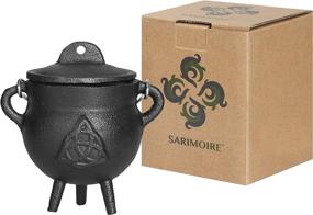 img 3 attached to 🔥 Cauldron - 3.5 Inch Triquetra Cast Iron Cauldron: Ideal Incense Smudge Kit with Lid and Handle for Altar Ritual Burning & Sage Holder