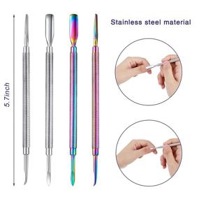 img 3 attached to Pieces Cuticle Pusher Stainless Rainbow