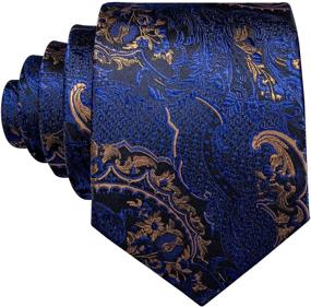 img 1 attached to 👔 Men's Accessories: Barry Wang Paisley Hanky Cufflinks Necktie Set in Ties, Cummerbunds & Pocket Squares