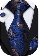 👔 men's accessories: barry wang paisley hanky cufflinks necktie set in ties, cummerbunds & pocket squares logo