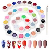 skymore 36 gel nail polish kit with 8ml each, uv led nail glue, 1 nail brush, and 💅 nail art pigment set - perfect for nail art starters, diy designs, and ideal gift for women, wife, girlfriend, daughter logo