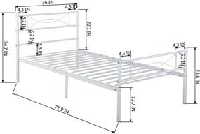 img 1 attached to 🛏️ Iron Twin Size Bed Frame with Head and Footboard - No Box Spring Required