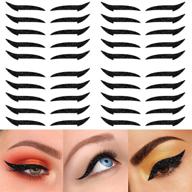 😺 dkaf reusable self-adhesive eyeliner eye shadow template stickers - 4 sheets, 20 pairs, cat eye makeup double eyelid sticker, black eyeliner makeup sticker strip for enhanced eye makeup logo