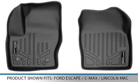 img 1 attached to 🔥 High-Quality Black Custom Fit Floor Mats for Ford Escape/C-Max & Lincoln MKC (2013-2019)