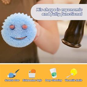 img 2 attached to 🧽 Scrubby Buddy Sponge Set - Vibrant Colors - Gentle yet Effective Dish and Home Scrubbers, Odor Resistant, Soft when Warm, Firm when Cold, Powerful Cleaning, Dishwasher Safe, Versatile, Functional, 4 Count