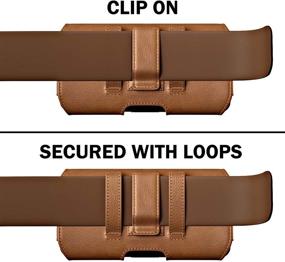 img 1 attached to 📱 Brown De-Bin Cell Phone Holsters: Designed for Samsung Galaxy S21+/ S20+ Plus, Note 8/9/20, Note 10+ Plus Belt Case Phone Pouch with Belt Clip & Loops - Compatible with Other Medium Cases