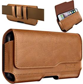 img 4 attached to 📱 Brown De-Bin Cell Phone Holsters: Designed for Samsung Galaxy S21+/ S20+ Plus, Note 8/9/20, Note 10+ Plus Belt Case Phone Pouch with Belt Clip & Loops - Compatible with Other Medium Cases
