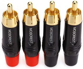 img 4 attached to MOBOREST RCA Male Plug Adapter Audio Phono Gold Plated Solder 24K Gold Speaker Plugs RCA Jack Cable Connector Adapter(RCA Male-4Pack)