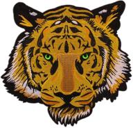 🐯 yellow tiger with green eyes large embroidered patch - ideal for motor jackets and fashion patches logo