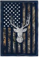 ultra-soft micro fleece blanket for bed, couch, living room - american flag with deer throw blanket логотип