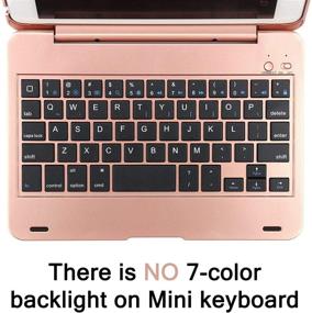 img 1 attached to 🌸 ONHI Wireless Keyboard Case for iPad Mini 5/4 - Rose Gold, Auto Sleep/Wake, Silent Typing