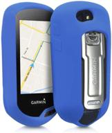 🔵 protective silicone cover - blue - compatible with garmin oregon 700 / 750t / 600/650 - gps handset navigation system - kwmobile case logo