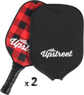 upstreet plaid graphite pickleball paddle with pp honeycomb composite core and neoprene racket cover логотип