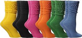 img 4 attached to Womens Cotton Slouch Socks for Yacht &amp; Smith, Knee High Boot Socks for Women